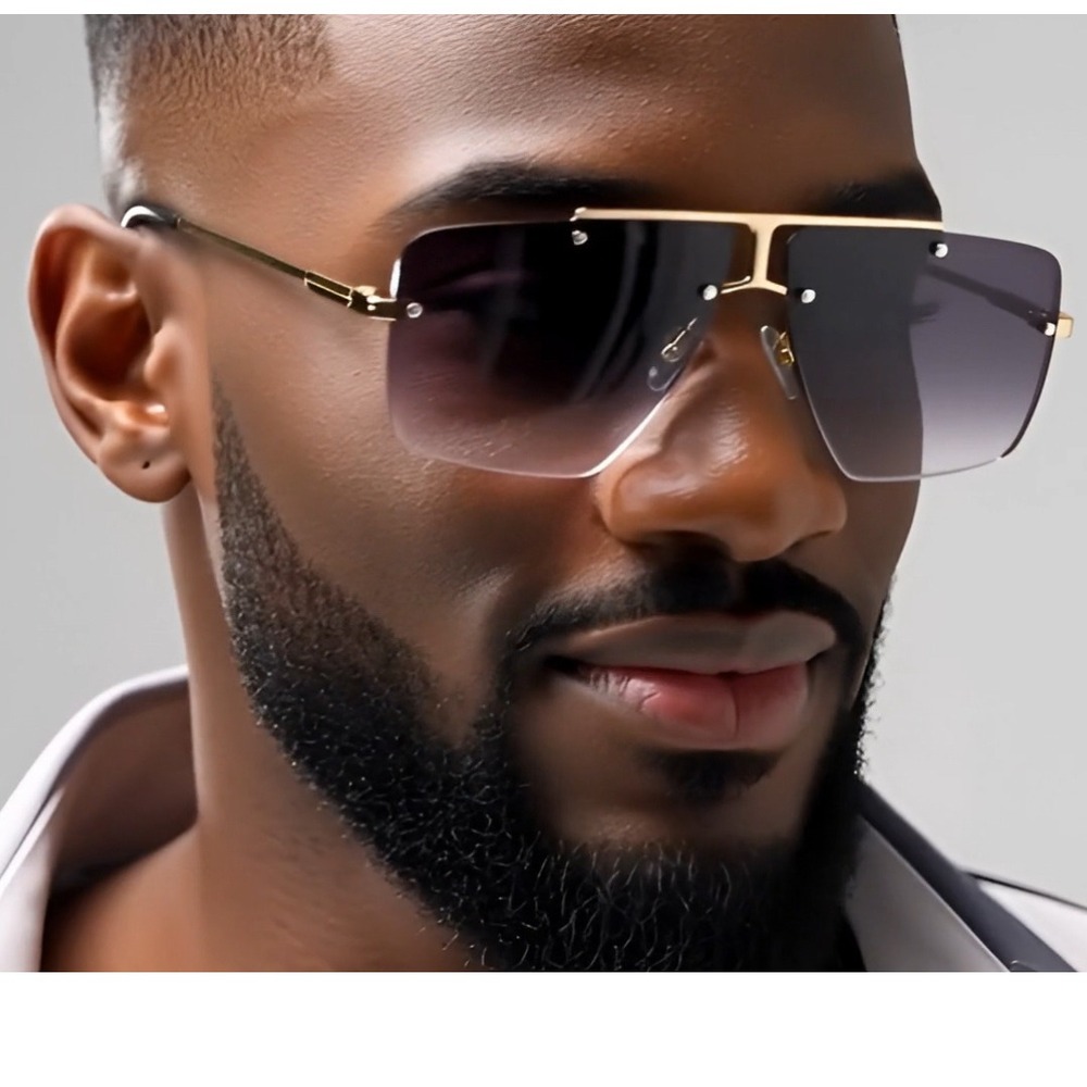 Rimless Sunglasses Men Square Driving Fishing Shades Lentes‎ Gafas Humbres Nuevo